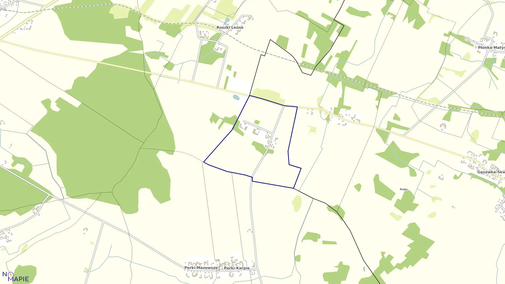 Mapa obrębu ROSZKI-SĄCZKI w gminie Sokoły